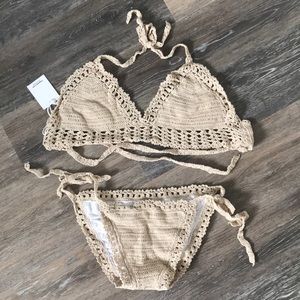 NUDE CROCHET BATHING SUIT